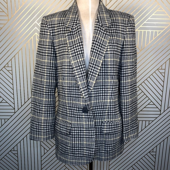 Pendleton Jackets & Blazers - Pendleton Vintage Gray Yellow Houndstooth Blazer
